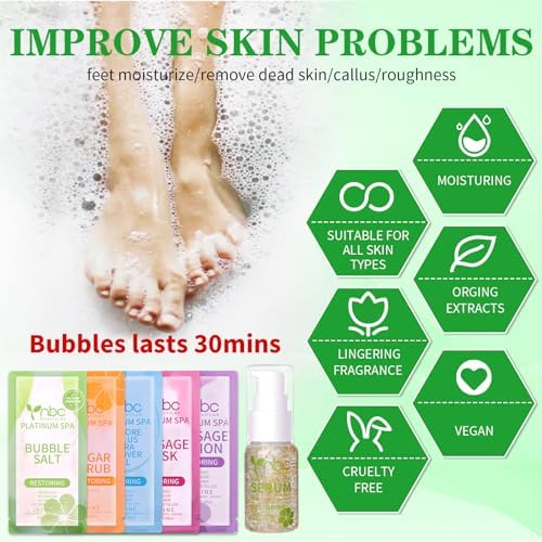 Pedicure Foot Soak Set - Upgraded 6 in 1 Foot Spa, Foot Bath Spa, Pedicure Kit, Foot Soak for Tired & Dry Cracked Feet, Athletes Feet, Bad Odor, Softens Calluses (Jasmine) - Image 2