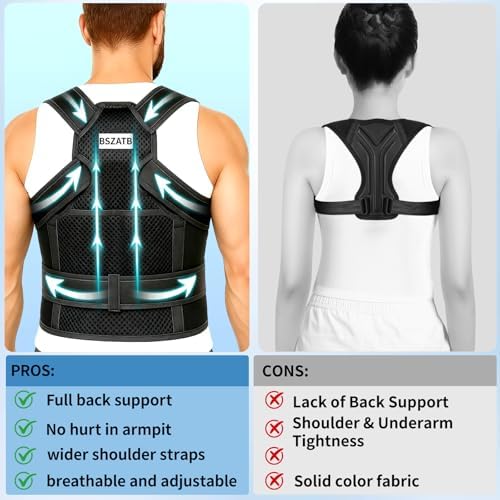 Posture Corrector for Women and Men Back Pain Relief,Full Back Brace Support for Office Desk Workers, Posture Brace for Upper and Lower Back Pain Relief, Large(Waist 40-48 Inches) - Image 3