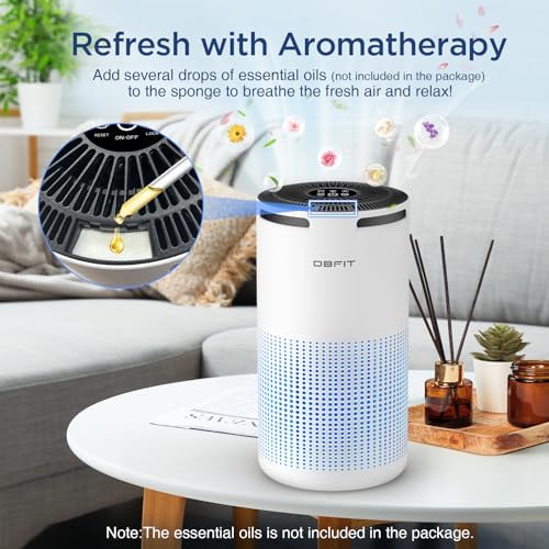 DBFIT Air Purifiers for Large Rooms, 1500ft², Timer and Aromatherapy, Quiet - Image 4