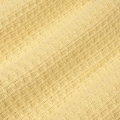 Sweet Home Collection 100% Fine Cotton Blanket Luxurious Weave Stylish Design Soft and Comfortable All Season Warmth, King, Lemon(Pack of 1) - Image 3