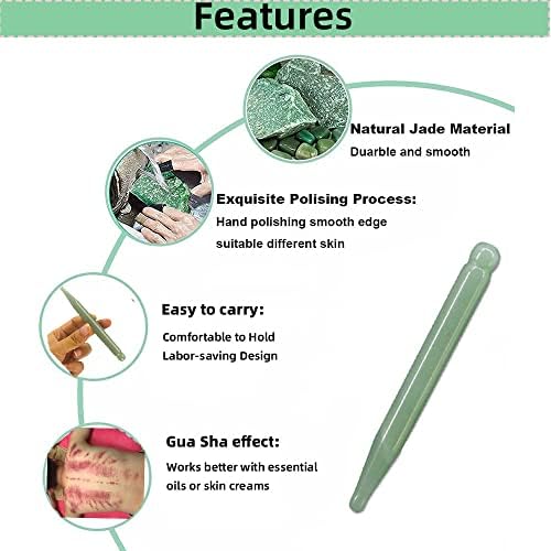 Jade Acupuncture Pen Deep Tissue Gua Sha Massage Tools Natural Facial Tool Manual Acupuncture Massage Pen for Full Body - Image 3