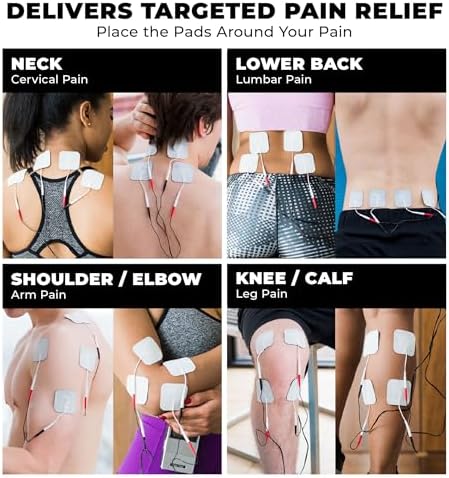 TENS 7000 Rechargeable Tens Unit Muscle Stimulator, EMS Muscle Stimulator, Back Pain Relief, 4 Electrodes/Unit Pads, Period Pain Simulator, Muscle Recovery & Growth, Stim Machine, Electrotherapy - Image 4