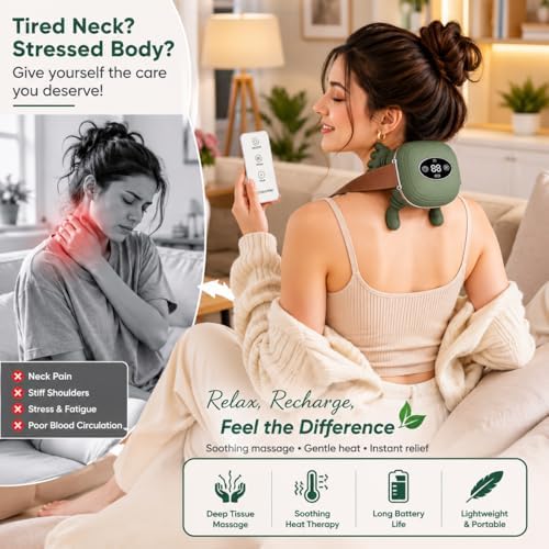 2026 Upgraded Neck Back Shoulder Massager with Heat and Remote Control, Massagers for Neck and Back Pain Relief, 4D Kneading Massager, Cordless Neck Massager - Image 2