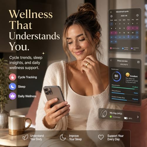 Smart Ring for Women Men, Fitness & Health Tracker with Heart Rate, Blood Oxygen, HRV, Stress, Sleep & Step Tracking, 5ATM Waterproof Smart Ring for iPhone & Android, No Subscription Fee - Image 5