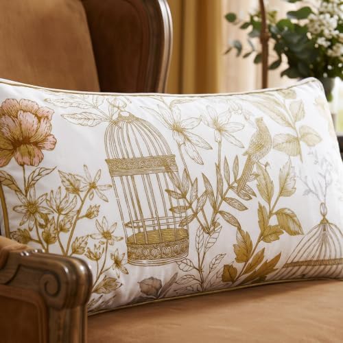 patdrea Designer Velvet Throw Pillow Cover,Set of 2,12"x28"-Aviary - Image 2