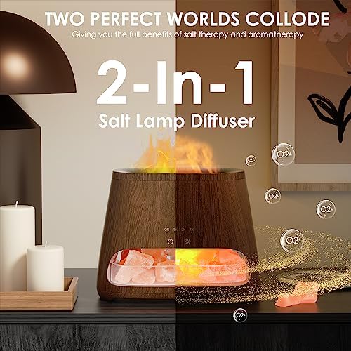 SALKING 2-in-1 Himalayan Salt Lamp Diffuser for Home, Aromatherapy Diffuser - Image 3