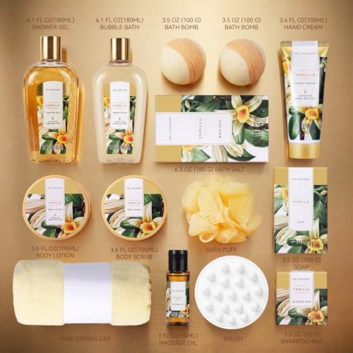 Spa Luxetique Vanilla 15pc Spa Gift Baskets Gifts for Women - Image 2