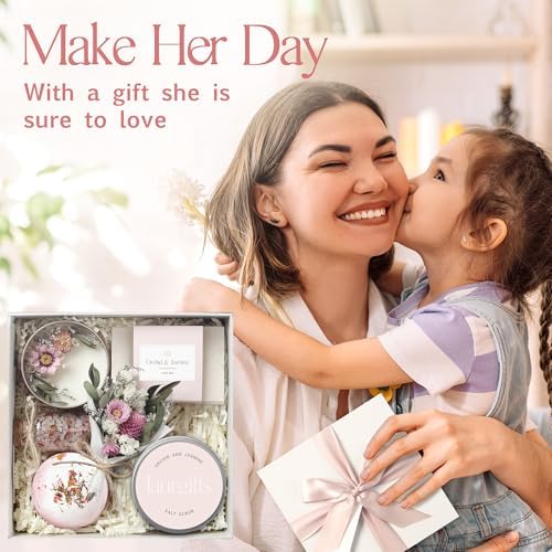 Birthday Gifts for Women – Orchid & Jasmine Spa Gift Basket, Luxury Candle Set & Bath Sets Self Care Box, Gift for Mom, Wife or Friend - Image 3