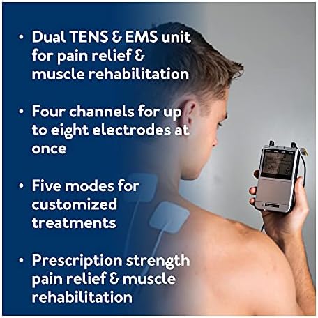 Roscoe Medical TENS Unit and EMS Muscle Stimulator – 16 Electrodes Included, 4-Channel OTC TENS Machine for Back Pain Relief, Lower Back Pain Relief, Neck Pain, Includes Case - Image 2