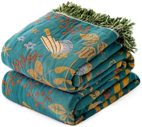 MSGKV Boho Throw Blanket 50"x60" Cotton Blanket for Couch & Living Room by MSGKVHomeTextiles