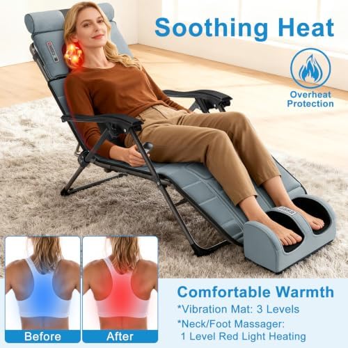 Moclever Full Body Massage Mat with Heat,Electric Massage Pad for Neck,Back Pain Relief,Foldable Cushion Mattress W/Timer & Adjustable Intensity Massager for Home or Office Use (Flannel) - Image 6