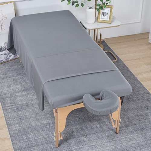 MRJ Microfiber Massage Sheet Set of 3 Pcs,for Massage Tables,Includes Massage Table Cover, Massage Fitted Sheet,and Massage Face Rest Cover,Gray - Image 7