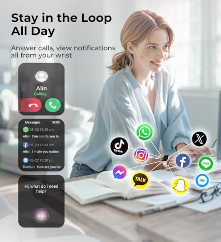 Iaret Smart Watch for Women, 1.83" HD Fitness Tracker with 4 Bands, Answer/Make Calls, Heart Rate/Sleep/SpO2/Step Tracking, 100+ Sport Modes, Android/iPhone Compatible Gift (Silver) - Image 3