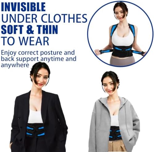 Posture Corrector for Women and Men - Adjustable Back Brace for Pain Relief - Enhances Posture and Provides Lumbar Support - Upper and Lower Back Straightener - Breathable Back Support (Small, Black) - Image 6