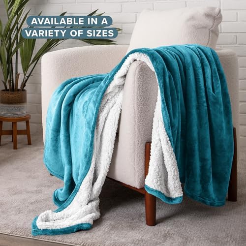 Bare Home Sherpa Fleece Blanket (Twin/Twin XL, Caribbean Sea) - Image 2
