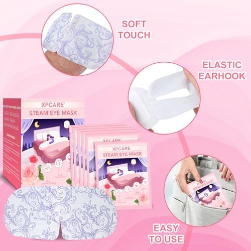XPCARE 48 Pack Steam Eye Mask Disposable for Dry Eyes Cornea Care (Rose) - Image 5