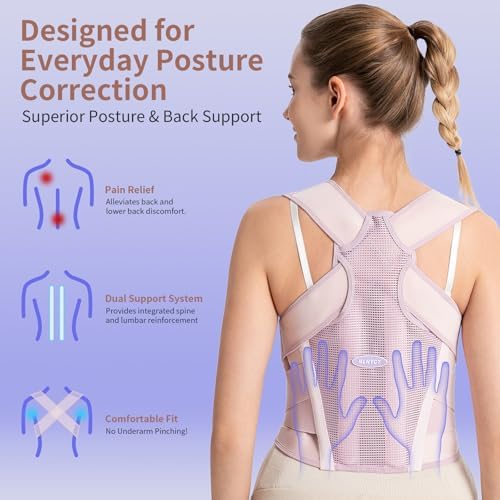 NLNYCT Posture Corrector for Women – 2-in-1 Back Brace with Shoulder Support, Adjustable Full Back Straightener for Upper & Lower Back Pain Relief, Hunchback, Scoliosis & Spine Alignment (Small/Medium) - Image 2