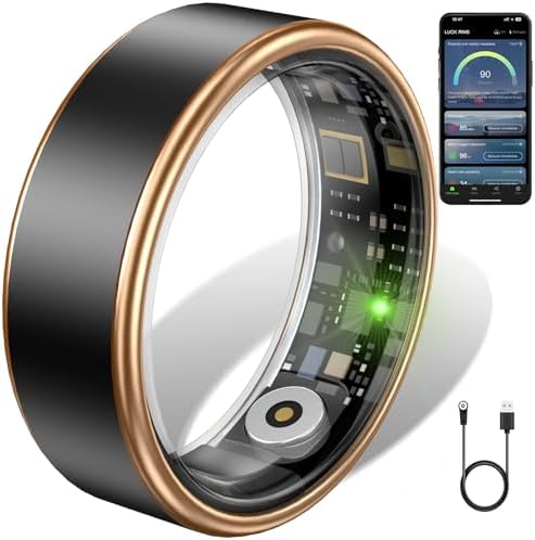 Smart Ring for Women & Men, IP68 Health Fitness Tracker (Black, 6) by Unknown
