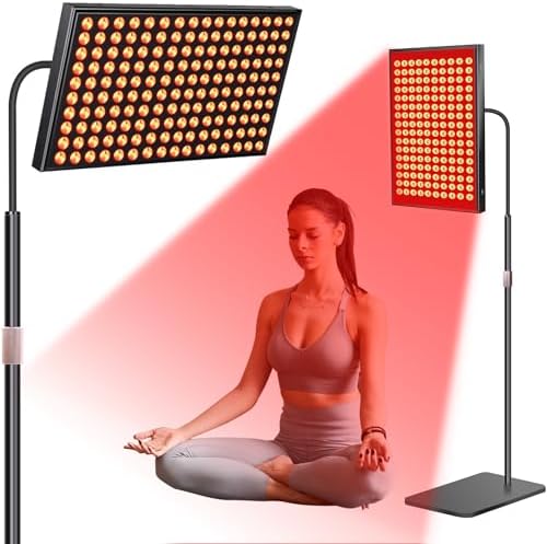 SAVlLER Red Light Therapy Panel, 160 LED Dual Wavelength Lamp with Stand by SAVILER