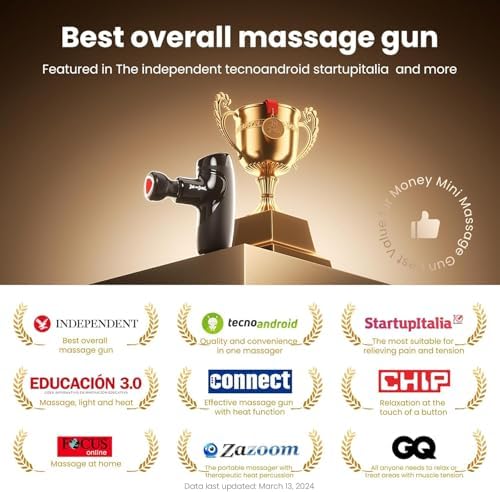 BOB AND BRAD M7 Plus Mini Massage Gun with Heat, FSA Eligible & HSA Approved Deep Tissue Percussion Massager for Back & Neck Stiffness - Portable, Quiet, Ultra-Lightweight - Image 5