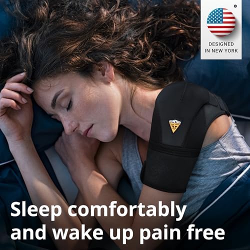 FIGHTECH Rotator Cuff Shoulder Brace for Women and Men - 4 Sizes - Shoulder Support - Pain Relief - Black - X-Small Petite Only (Chest 30-32" Bicep 7-9") - Image 6