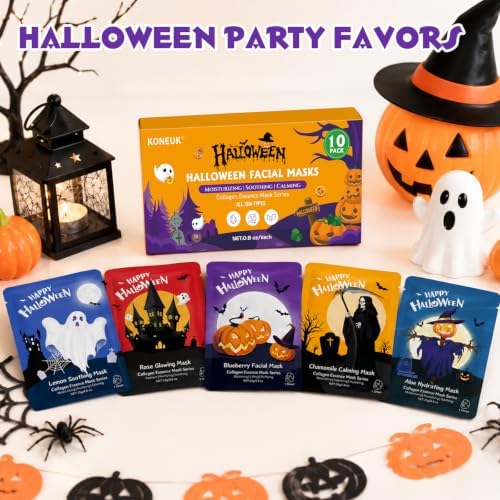 KONEUK 10 Pack Halloween Face Mask Skincare, Sheet Face Masks for Women - Image 7