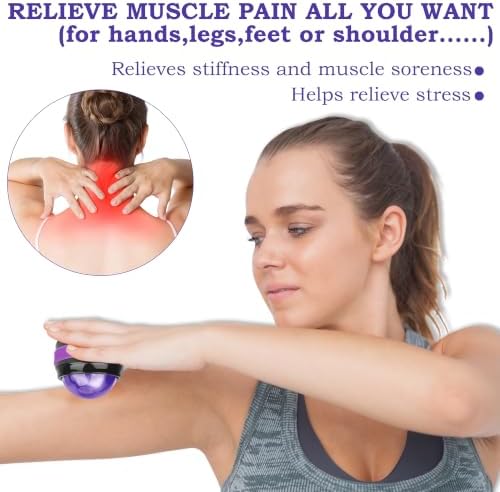 Coolrunner Massage Ball, Manual Roller Massager, 2-Pack Handheld Self Massage Therapy and Relax Full Body Tools for Sore Muscles, Shoulders, Neck, Arms, Legs, Back, Foot, Body (Pink+Purple) - Image 6