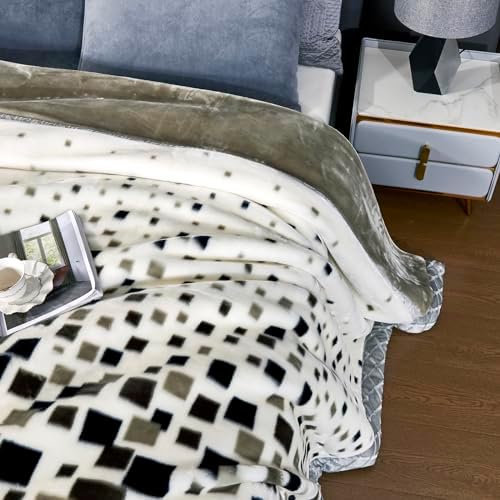 9 lbs Heavy Korean Mink Blanket Queen Size 79×91 inch, Silky Soft and Warm, 2 Ply Reversible Raschel Bed Blanket. - Image 3