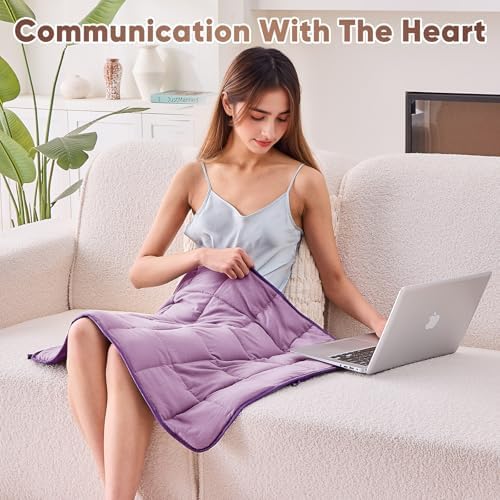 Weighted Blanket for Adults 5lbs, 24"x29", Cooling Heavy Throw Blanket, Microfiber Soft Big Blankets Weighted Comforter, Purple - Image 4