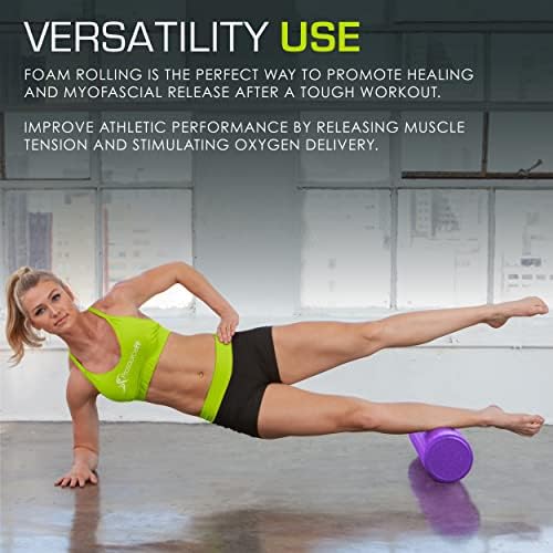 ProsourceFit High Density Foam Rollers 18 - inches long, Firm Full Body Athletic Massager for Back Stretching, Yoga, Pilates, Post Workout Trigger Point Release, Purple - Image 5