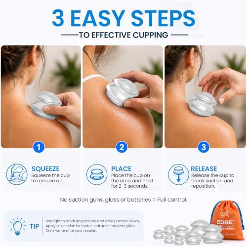 Silicone Cupping Set, Cupping Kit for Massage Therapy and Cellulite, 8 Cups - Image 4