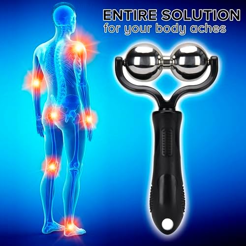 Nobility Massage Ball Roller– Ice Cold and Hot for Deep Tissue and Sore Muscle Relief of Stiffness and Stress, Body, Neck, Back, Foot, Plantar Double Black - Image 4