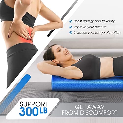 Yes4All High-Density EPP Round Back Roller Foam, Exercise Foam Roller for Yoga, & Pilates, Multiple Sizes and Colours, Blue - 18 inches - Image 4
