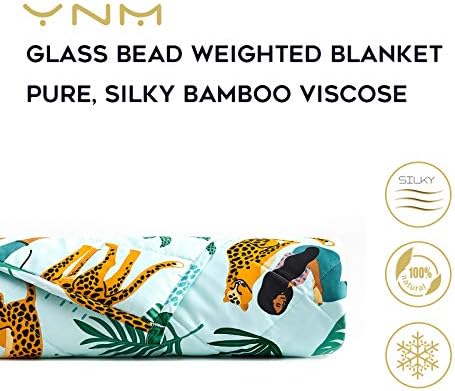 YnM Cooling Weighted Blanket,Bed Blanket for Two Person of 90~160lbs, Ideal for Queen/King/Ca King Bed (80x87 Inches, 20 Pounds, Leopard)| A Duvet Included - Image 2