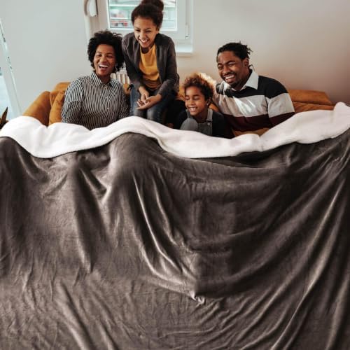 Bedsure GentleSoft Sherpa Fleece Cal King Blankets for Bed, Non-Heated, Thick and Warm Oversized Throw for Women and Men, Soft Fuzzy Plush Large Blanket for Winter, Brown, 112x98 Inches - Image 2