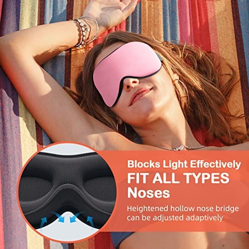 INNELO Sleep Mask for Side Sleeper, 3D Zero-Pressure, 100% Blackout, Nap - Image 3
