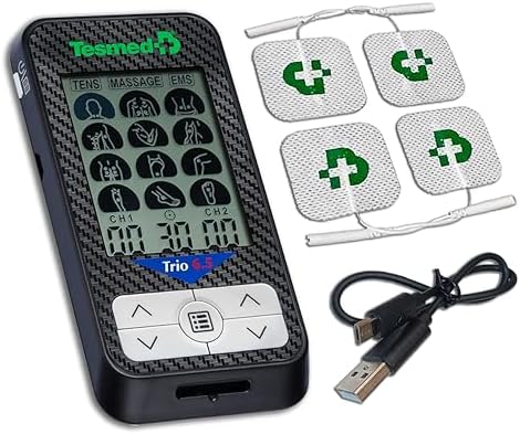 TESMED Trio 6.5 TENS Unit & EMS Muscle Stimulator, USB Rechargeable by TESMED