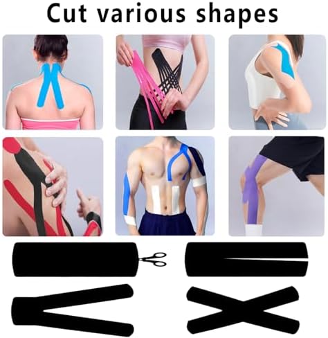 SOON GO Kinesiology Tape 1/2/5 Rolls, 2 Inch High Elasticity Sports Tape Therapeutic Pain Relief–Physio Tape for Muscle Recovery & Joint Support, Waterproof & Hypoallergenic & Breathable–Black - Image 3