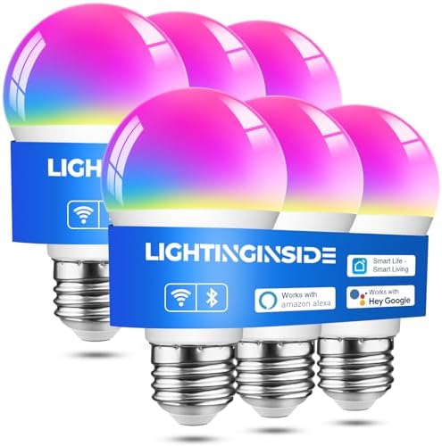 Lightinginside Smart Light Bulbs Work with Alexa/Google Home/SmartLife 6PCS by Lightinginside