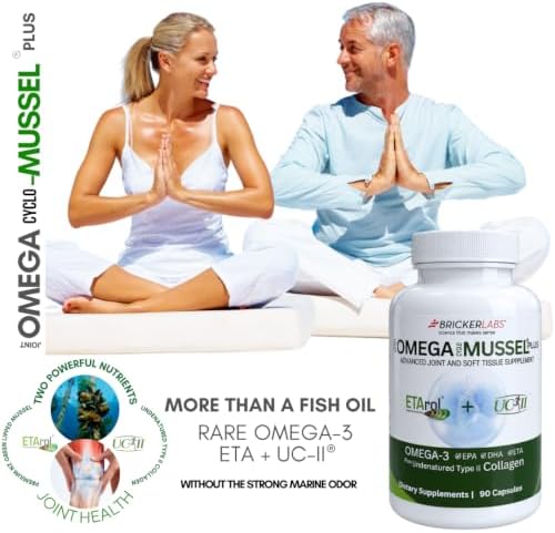 Bricker Labs Omega Cyclo Mussel Plus UC-II® | ETArol® New Zealand Green-Lipped Mussel with UC-II® Undenatured Type II Collagen | Joint Comfort, Mobility & Healthy Inflammatory Response | 90 Capsules - Image 2