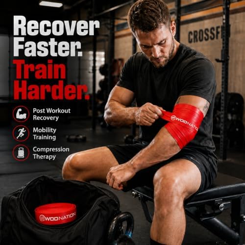 WOD Nation Muscle Floss Bands Recovery Band for Tack and Flossing Sore Muscles and Increasing Mobility : Stretch Band Includes Carrying Case - Image 2