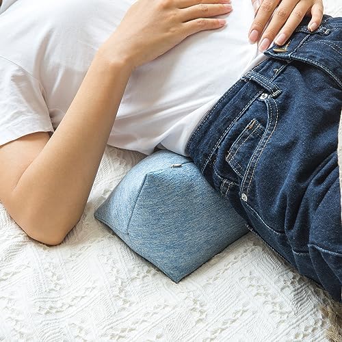 Buckwheat Neck Support Pillow Cervical Neck Cylinder Bolster Pillow,Buckwheat Hulls Adjustable Roll Pillow,Neck Pain Relief for Back and Side Sleepers Round Pillows for Lunch Break blue, 6*15 inch - Image 4