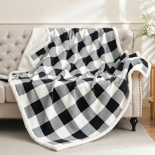 Gracelife Sherpa Fleece Throw Blanket for Couch, Fluffy Plush Warm Fuzzy Blanket for Women and Men, Cozy Thick Soft Twin Blanket for Bed (Black, 60"*80") - Image 4