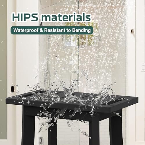 Waterproof HIPS Shower Bench for Inside Shower, Shower Stool, Black - Image 7