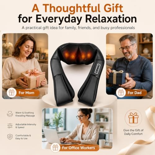 brenzo Neck and Shoulder Massager with Heat, Black - Image 4
