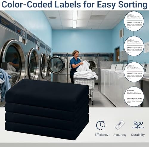 King Flat Sheet Only, 1 Pack Top Bed Sheets, Soft Breathable Brushed Microfiber Color-Coded Label Threads, (105"x102",Black) - Image 4