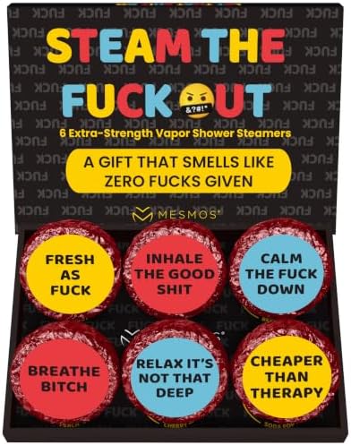 Steam the Fuck Out, Shower Steamers Aromatherapy 6 Pack, Funny Gag Gifts Men, Funny Adult Humor Present for Women, Self Care Gifts for Women, Zero Fucks Given by MesmorizingMemoriesMoments