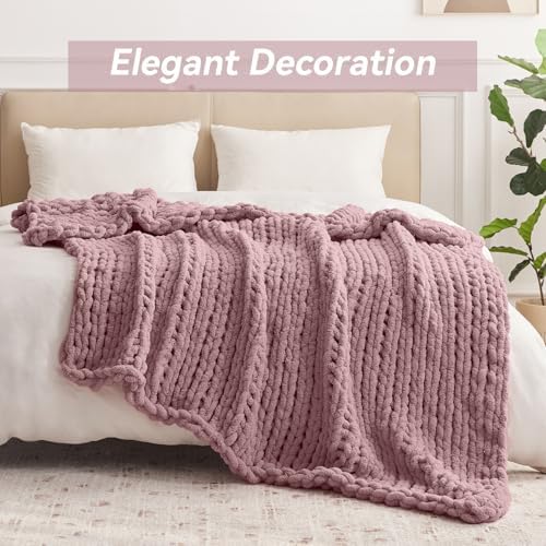 Negwoo Chunky Knit Throw Blanket, Knitted Throw Chenille Yarn, 40"*50" - Image 2