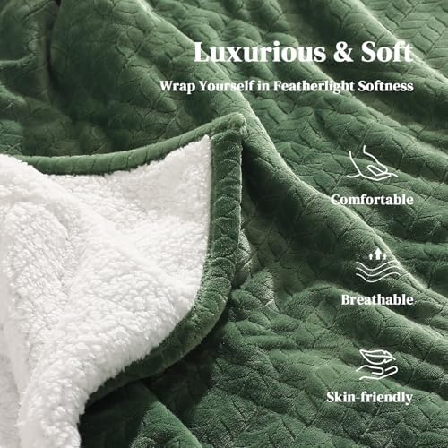 Electric Throw Blanket Heated Throw-Electric Lap Blankets for Adults, Green - Image 3