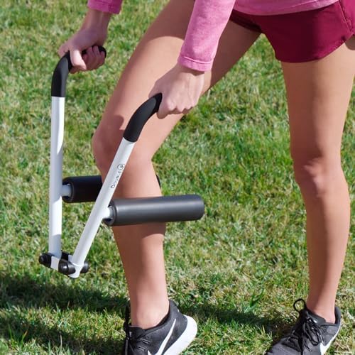 DoubleUP Roller D2 Leg & Arm Massager, Metal Frame + 2 Rollers, White - Image 3